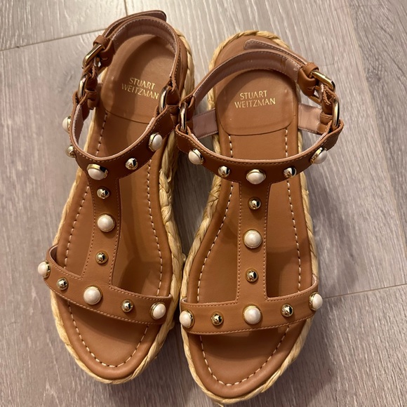 stuart weitzman espadrille platform wedge sandal - Picture 1 of 7